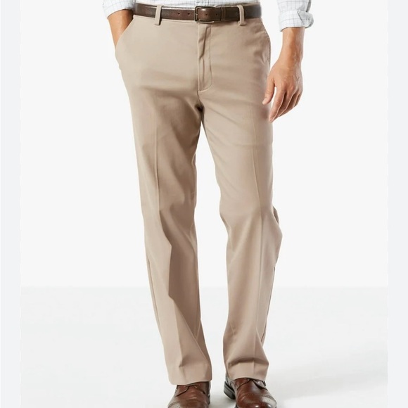Dockers Other - Dockers Mens 36x32 (31) Flat Front Stretch Waist Individual Fit Khaki Tan Chinos